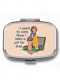 Retro Comic Dual-Compartment Travel Pill Case with Mirror